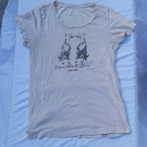 peach colored, dalmatian,  French, tshirt